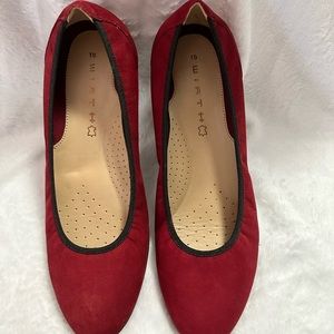 WIRTH Red Suede Ballet Flats Brazil Size 10